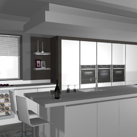 The Contemporary Family Kitchen 3D Computer Model