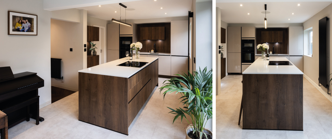 A Nordic Style Kitchen with Dark Wood Tones