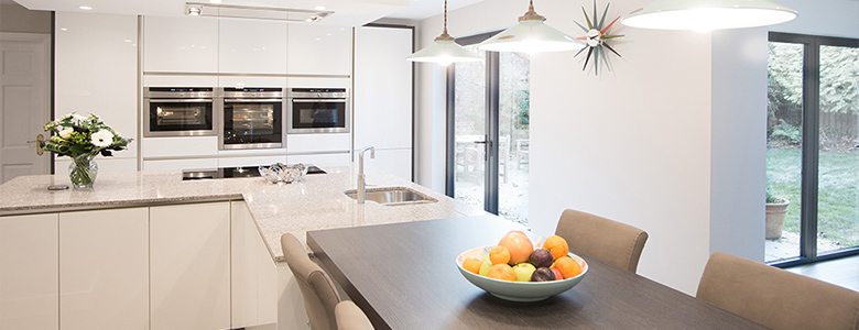 light and bright white designer kitchen