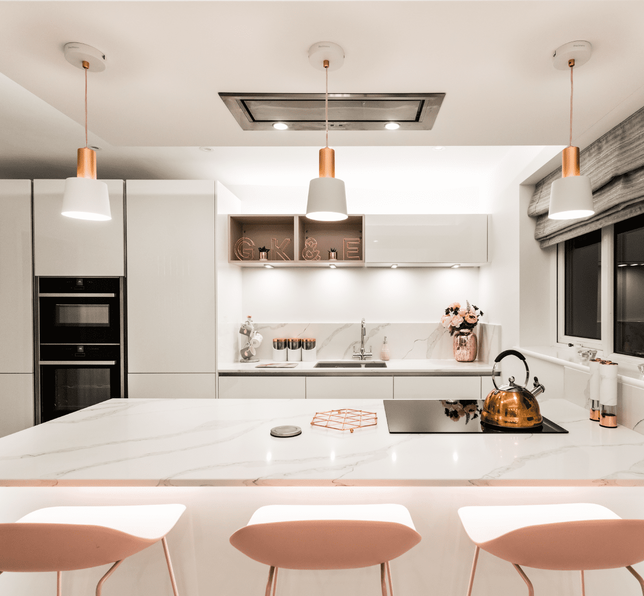 stunning blush kitchen